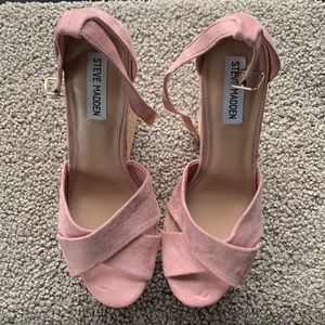 Pink & cork Steve Madden high heels